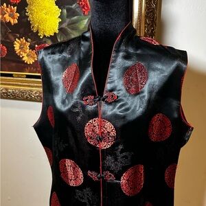 Elegant Black and Red Women's Top